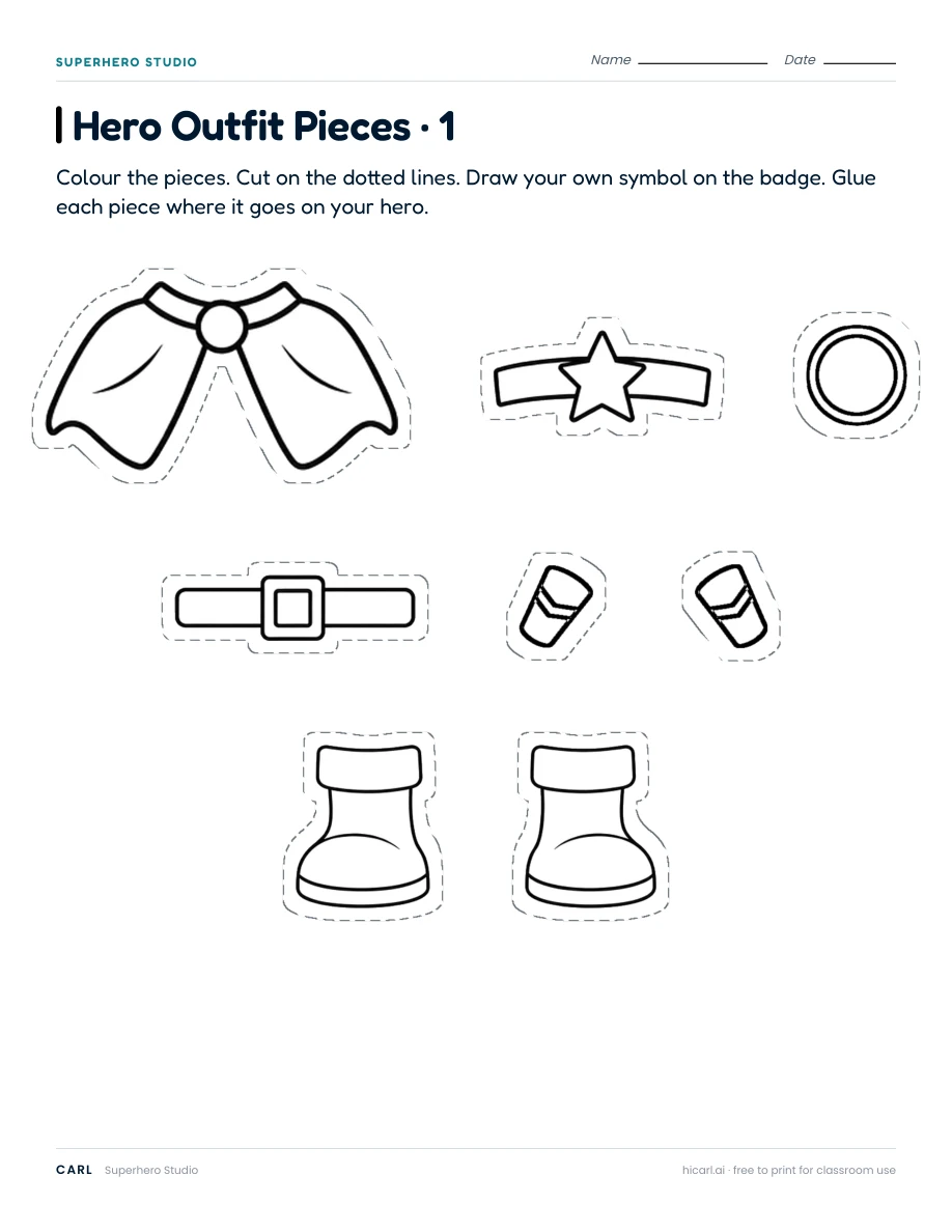 Superhero Studio: Dress My Hero · 1 included second page
