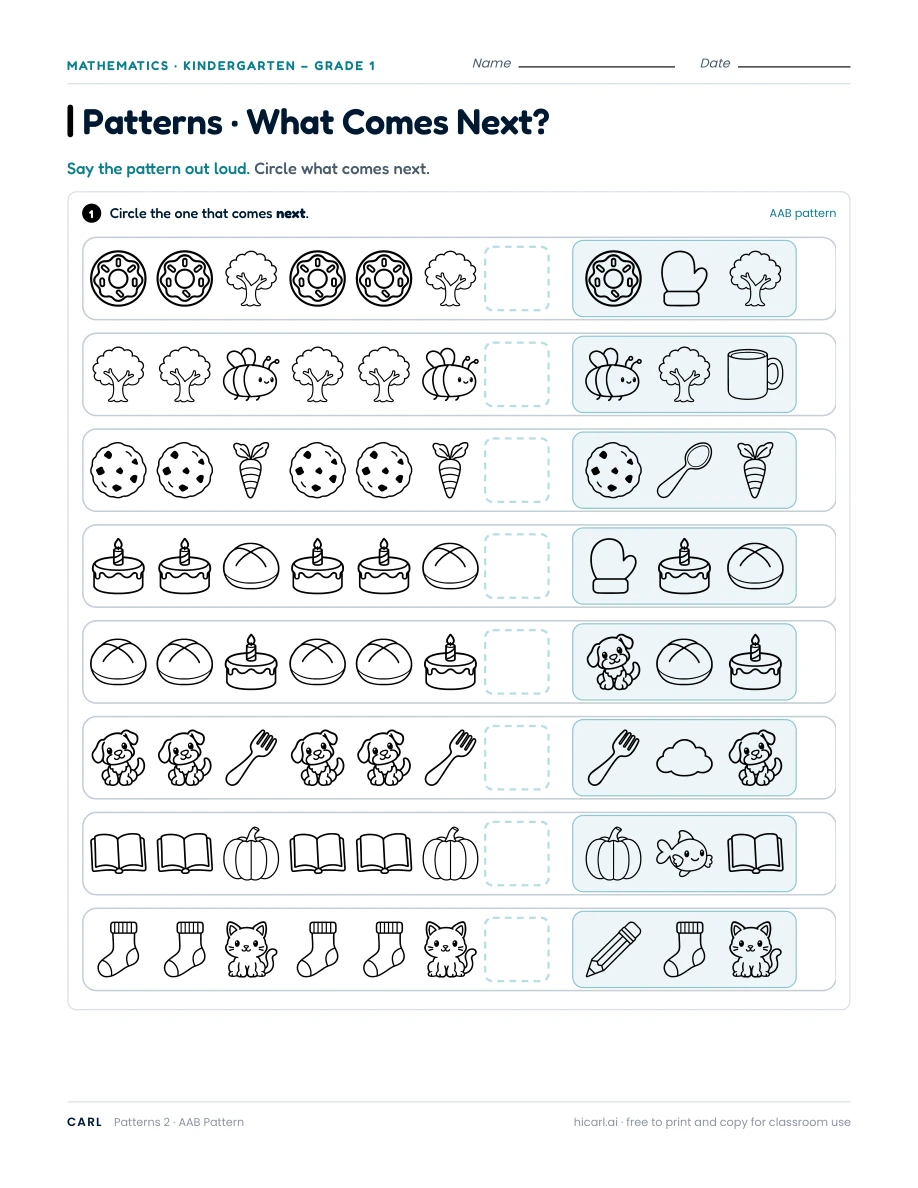 AAB Pattern worksheet — page 1 of 1