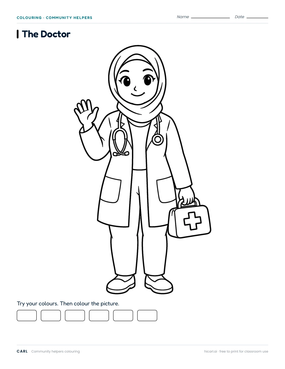 The Doctor colouring page preview