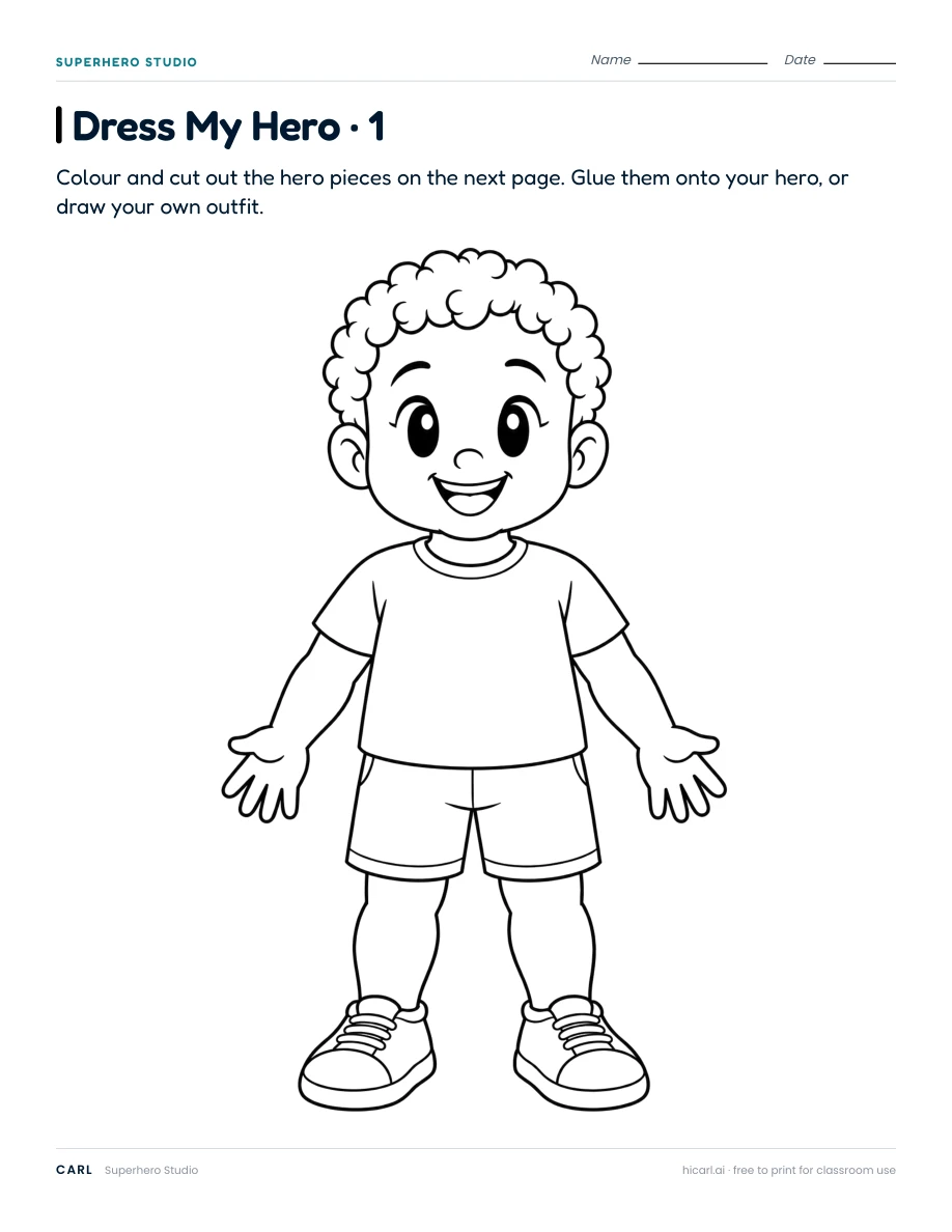 Superhero Studio activities preview
