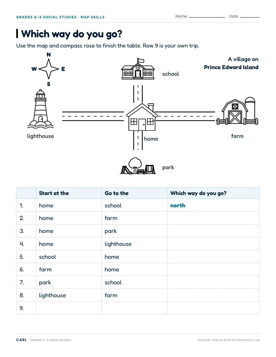 Local maps and grid worksheets preview