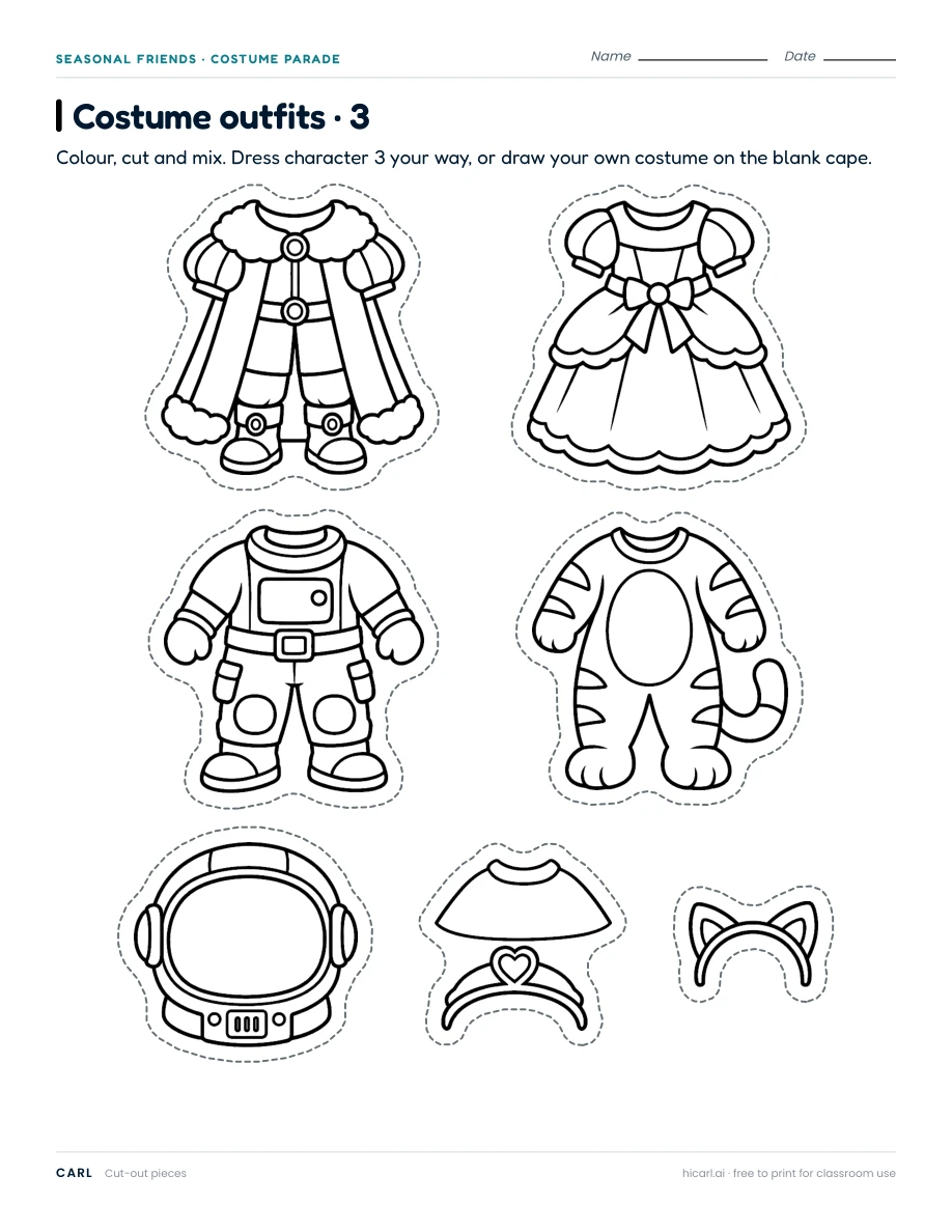 Design your costume 3 — page 2 of 2