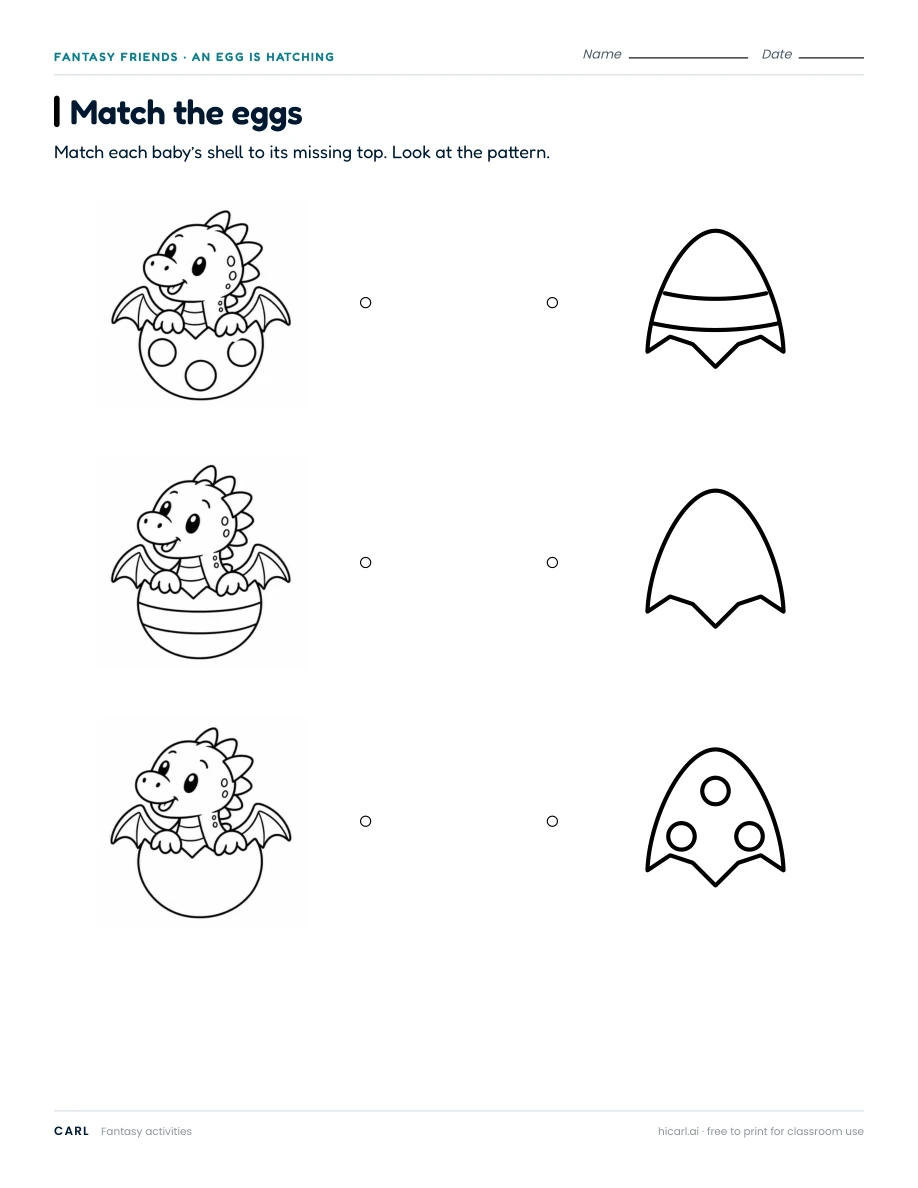 An egg is hatching activities preview