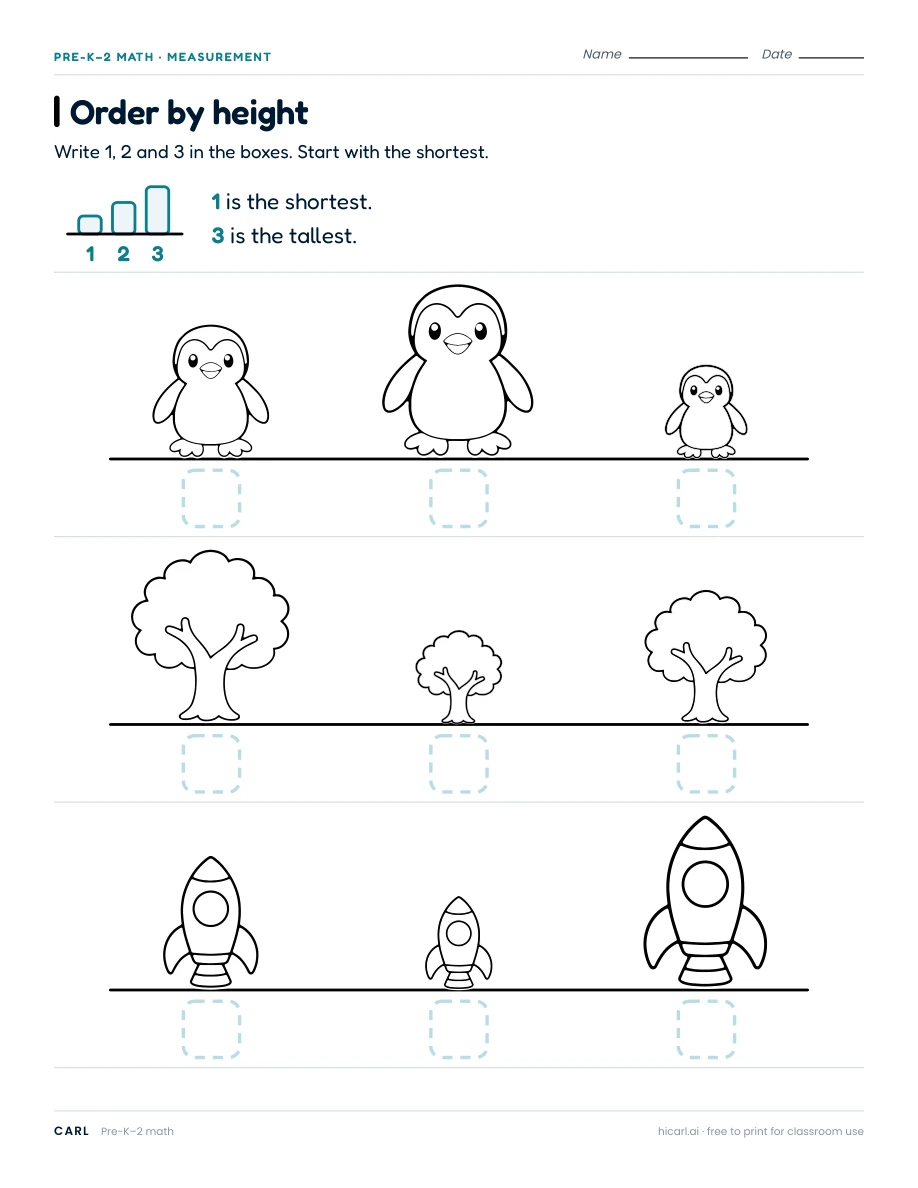Measurement worksheets preview