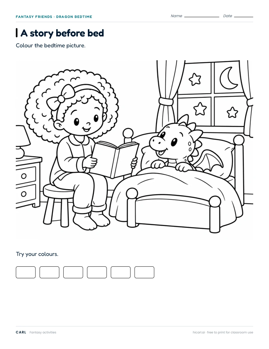 Dragon bedtime activities preview