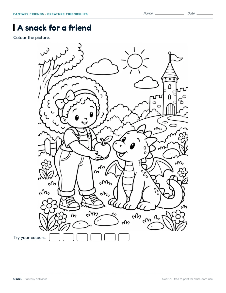 Creature friendships activities preview