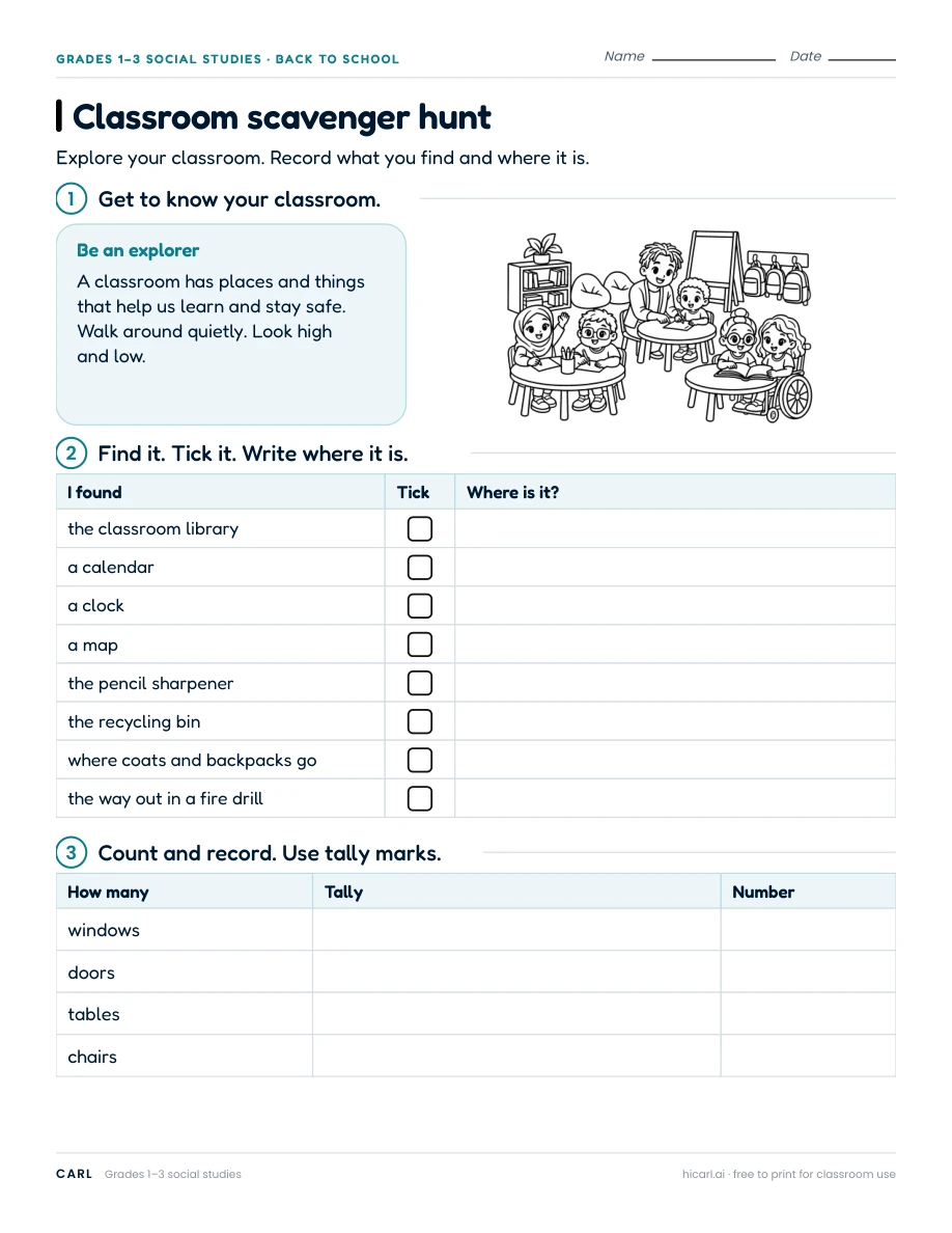 Communities and classroom planning worksheets preview