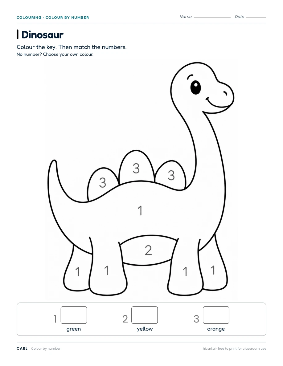 Colour by number worksheets preview