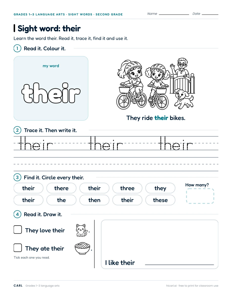 Sight word: their preview