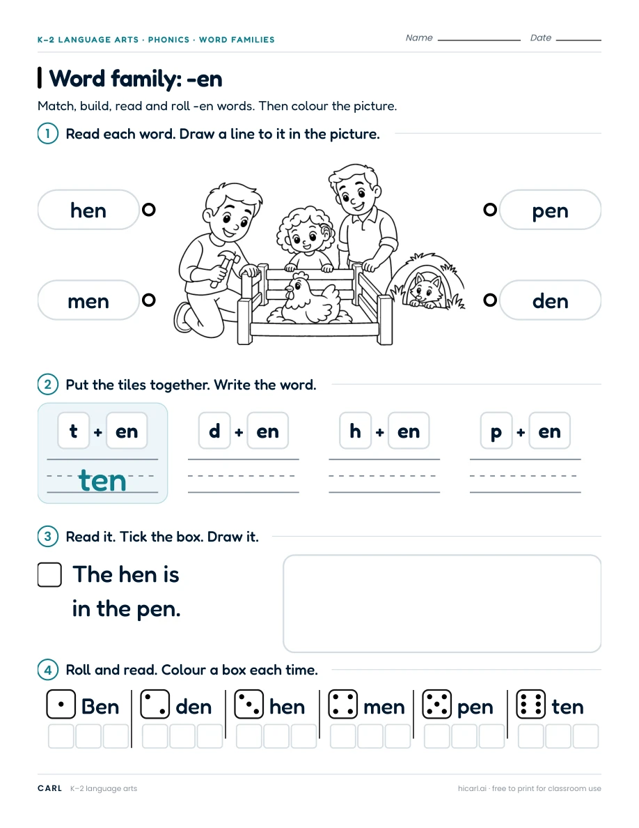 Word family: -en preview