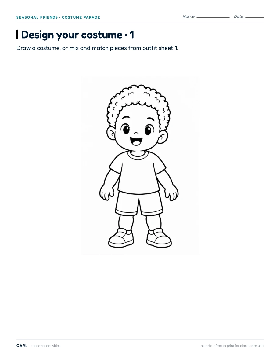 Design your costume 1 — page 1 of 2
