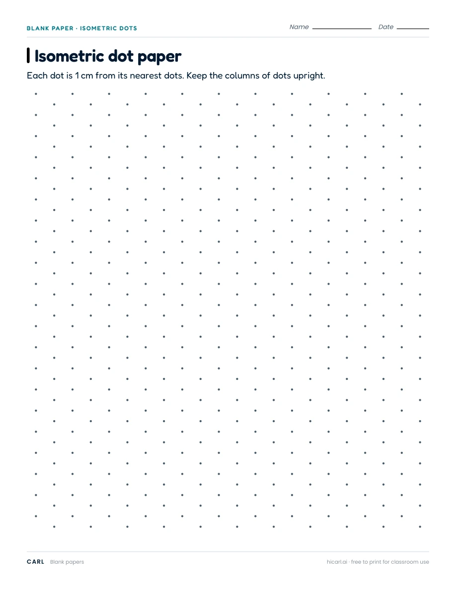Isometric dot paper preview
