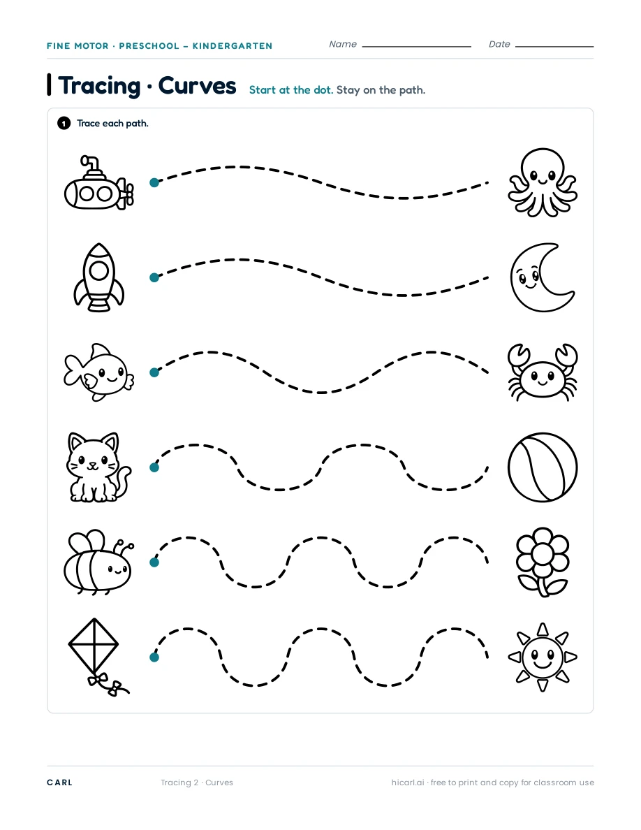 Line tracing worksheets preview