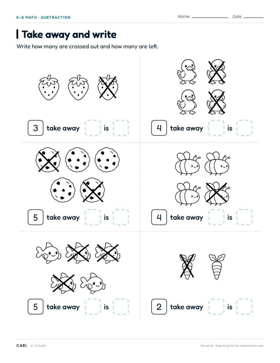 Addition and subtraction worksheets preview