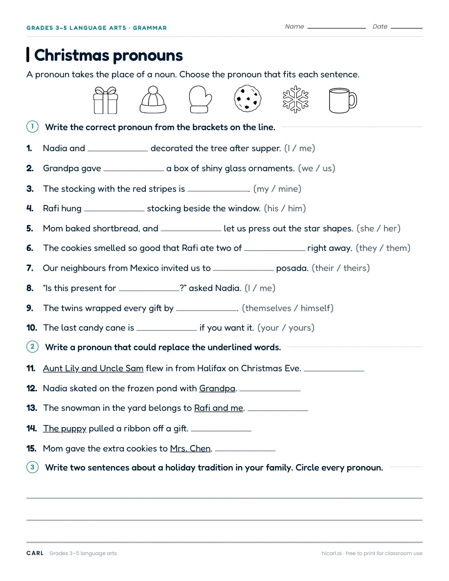 Christmas pronouns preview