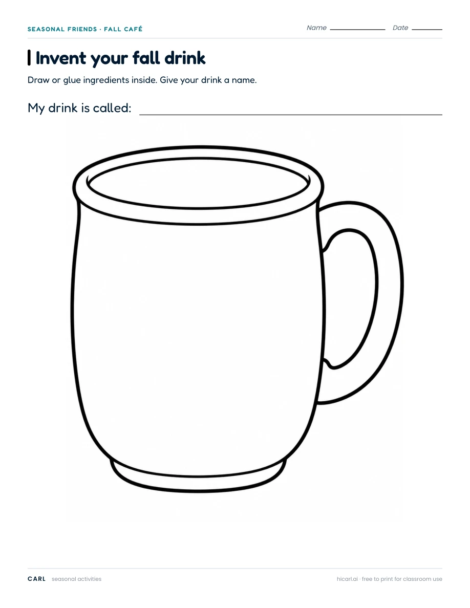 Fall Café activities preview