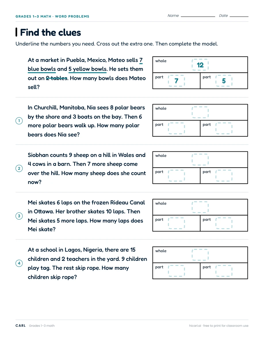 Find the clues worksheet preview