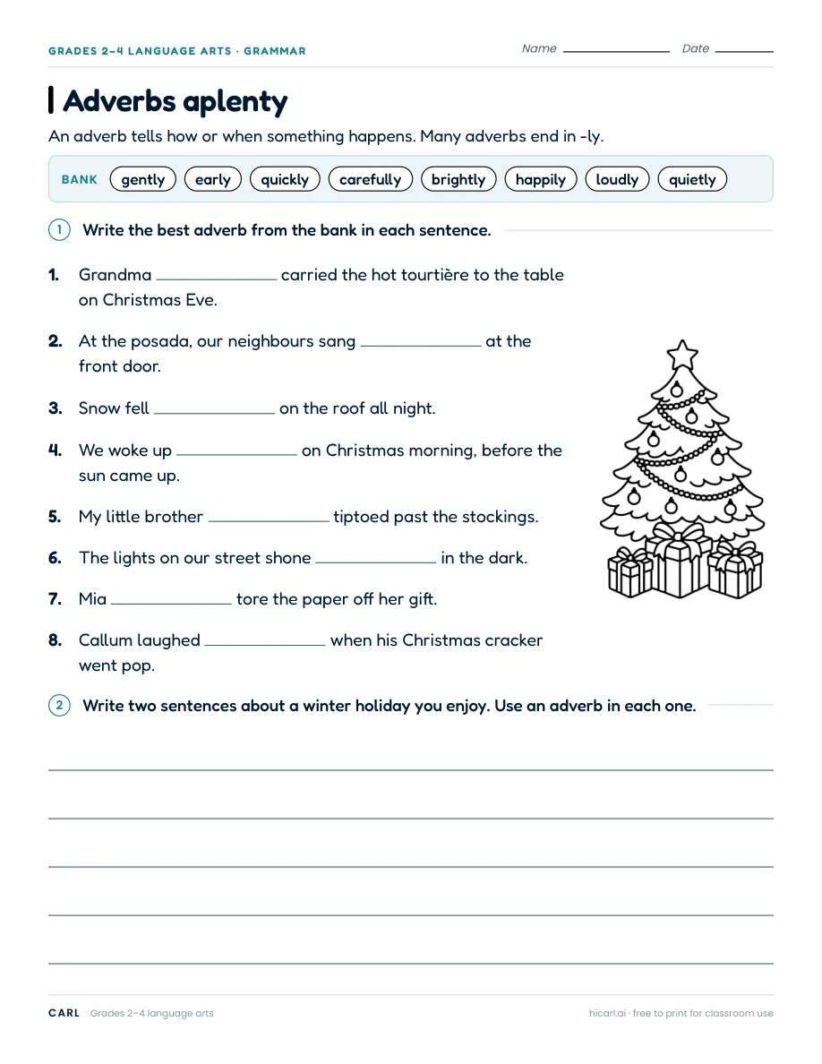 Winter and Christmas language activities preview