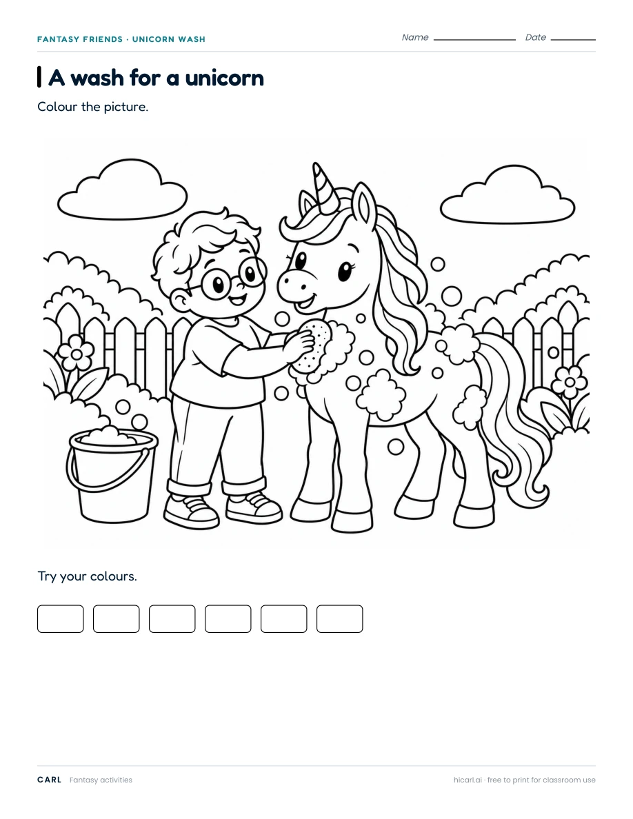 A wash for a unicorn, version 2 — page 1 of 1