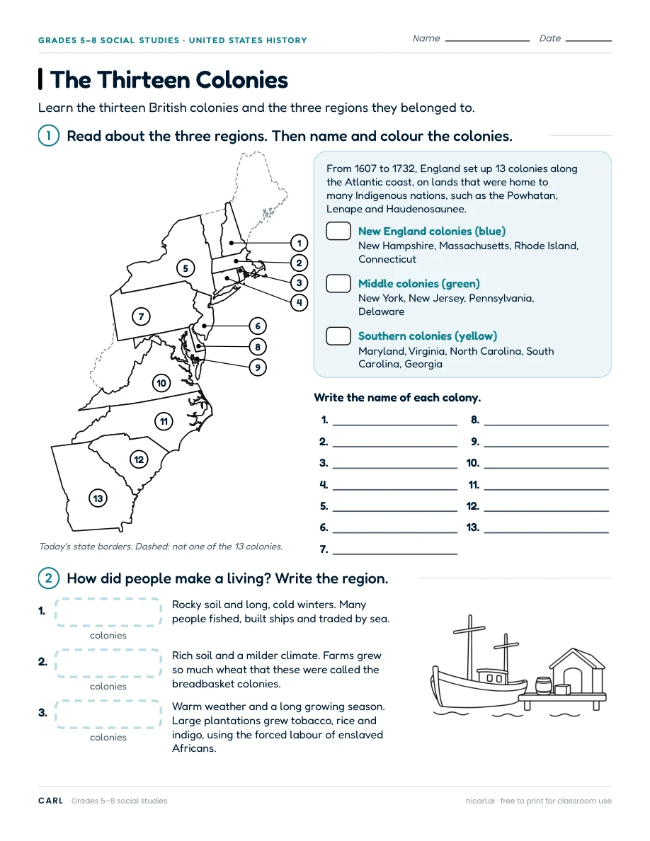 History maps, trade and timelines worksheets preview