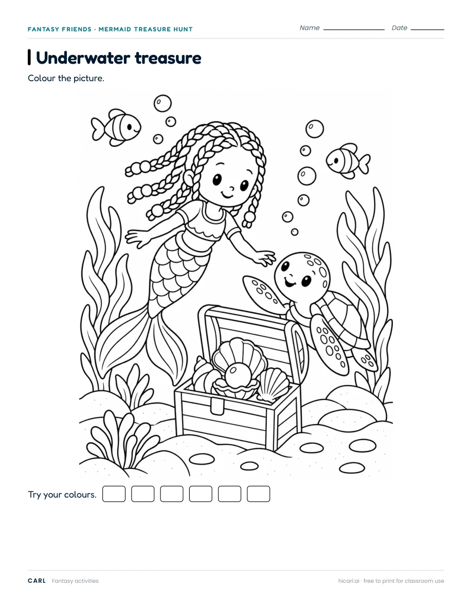 Mermaid treasure hunt activities preview
