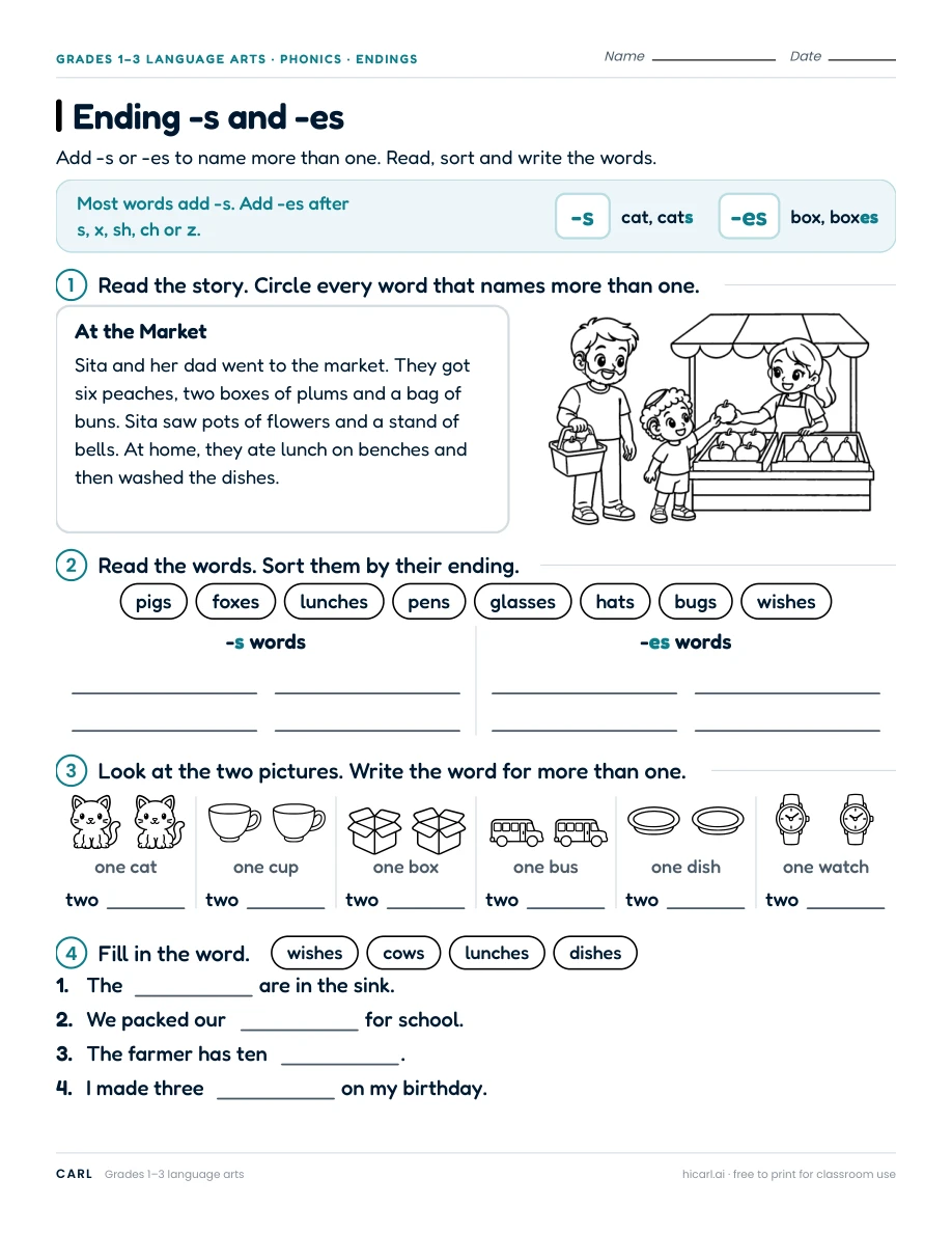 Word endings, compounds and contractions preview