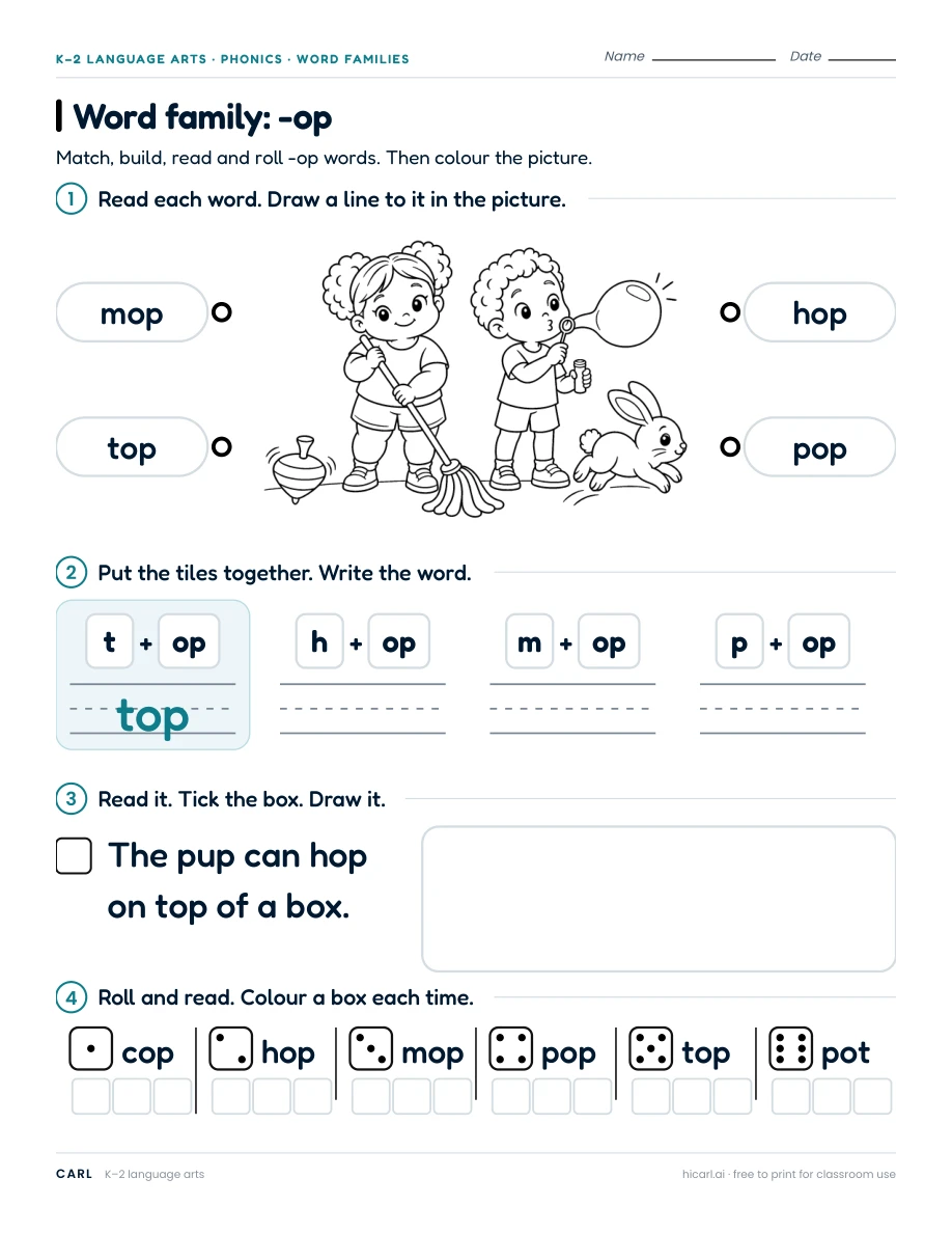 Word family: -op preview