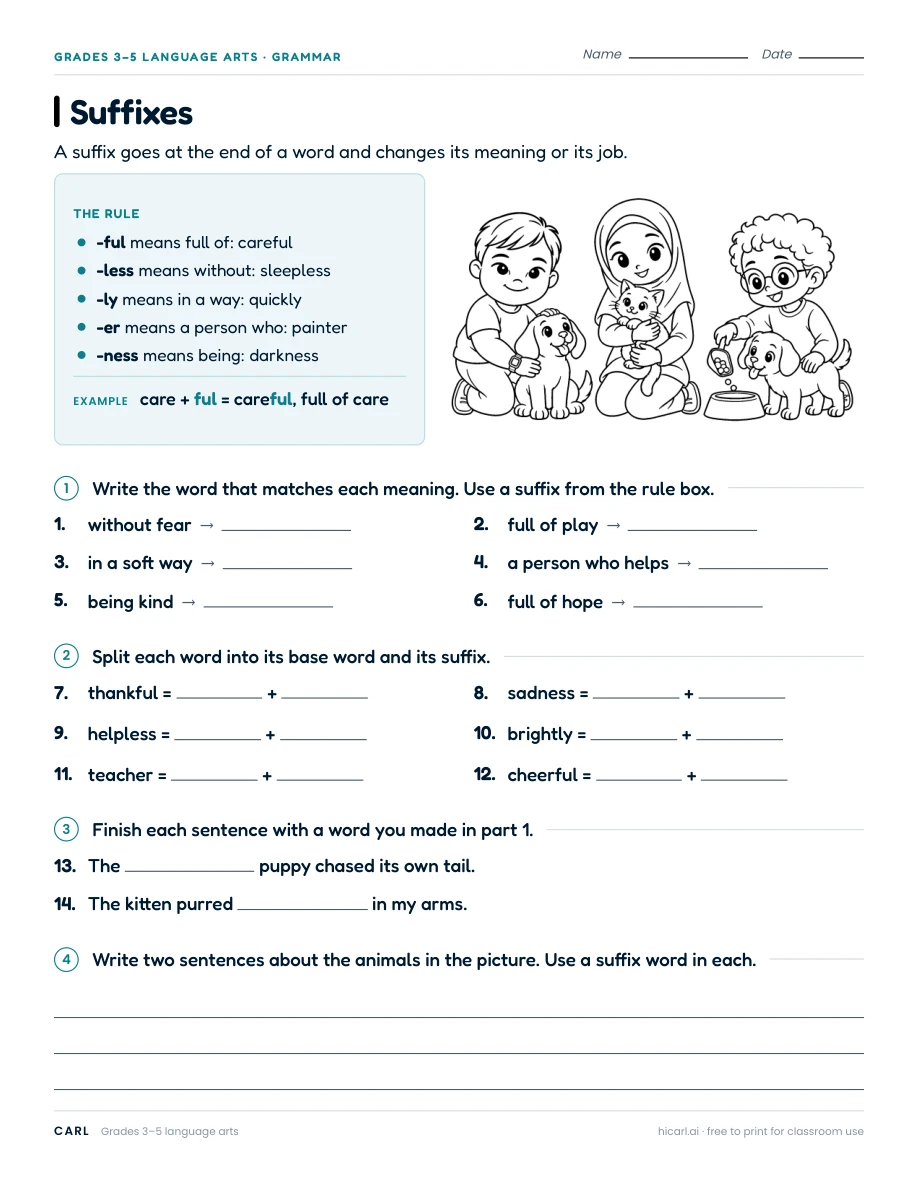 Suffixes preview