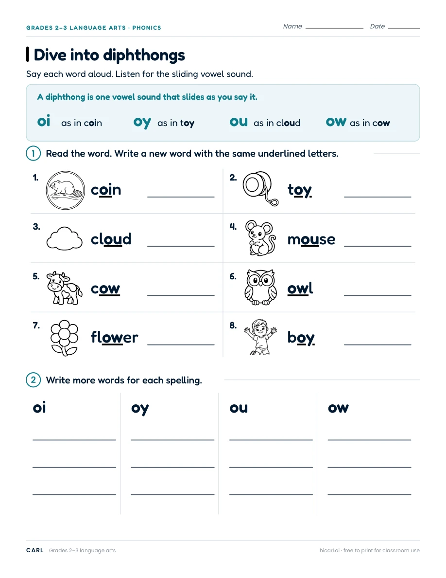 Dive into diphthongs preview