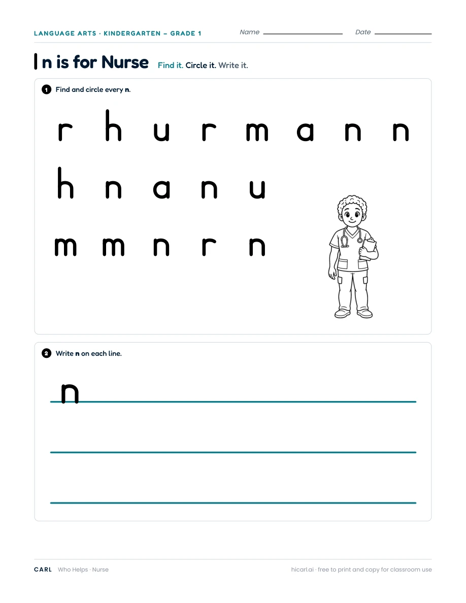n is for Nurse — page 1 of 1