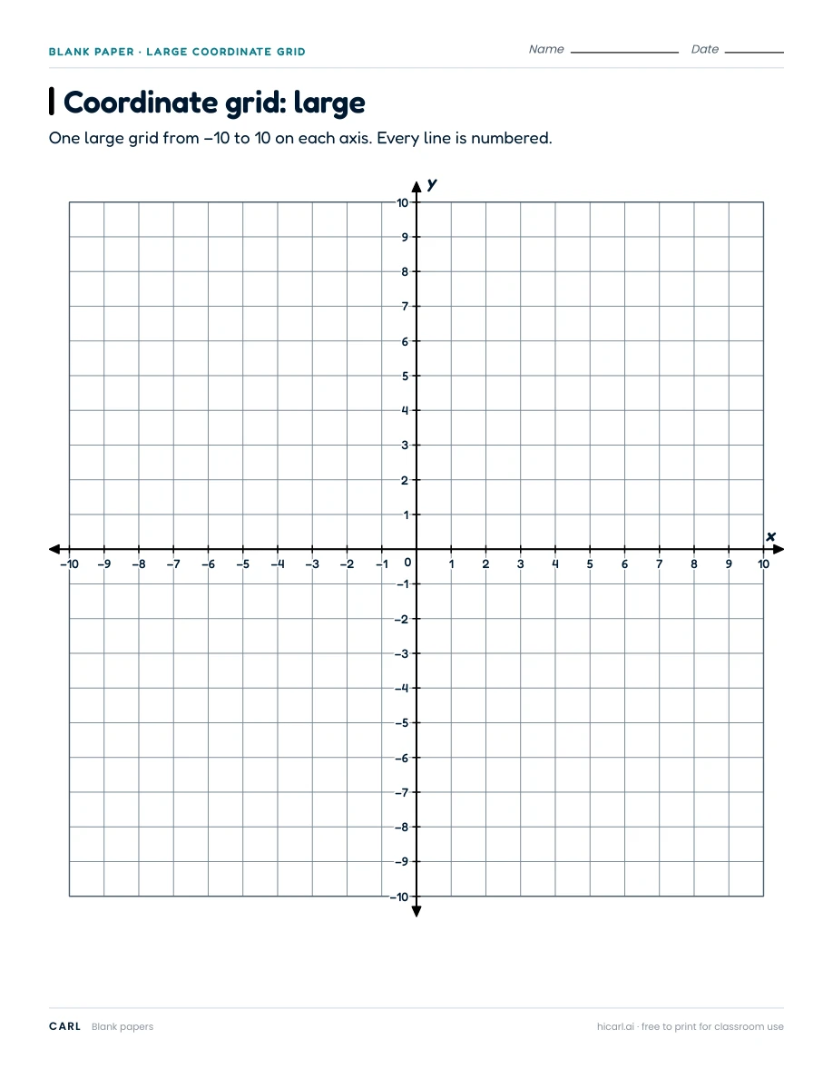 Coordinate grid: large preview
