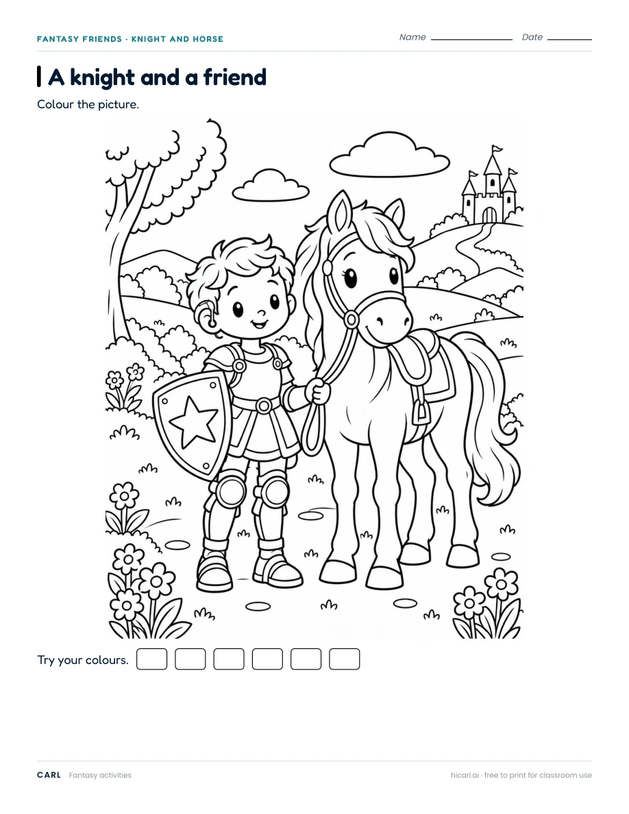 A knight and a friend, version 2 — page 1 of 1