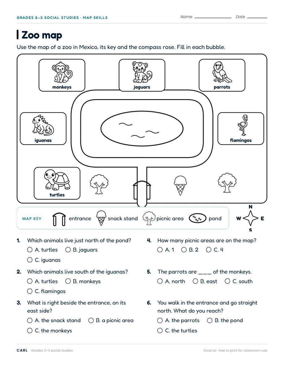 Local maps and grid worksheets preview