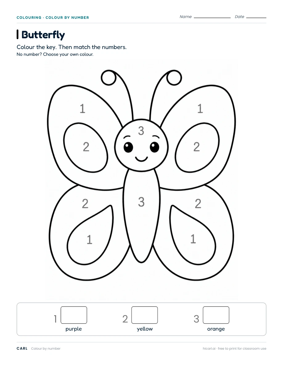 Colour by number worksheets preview