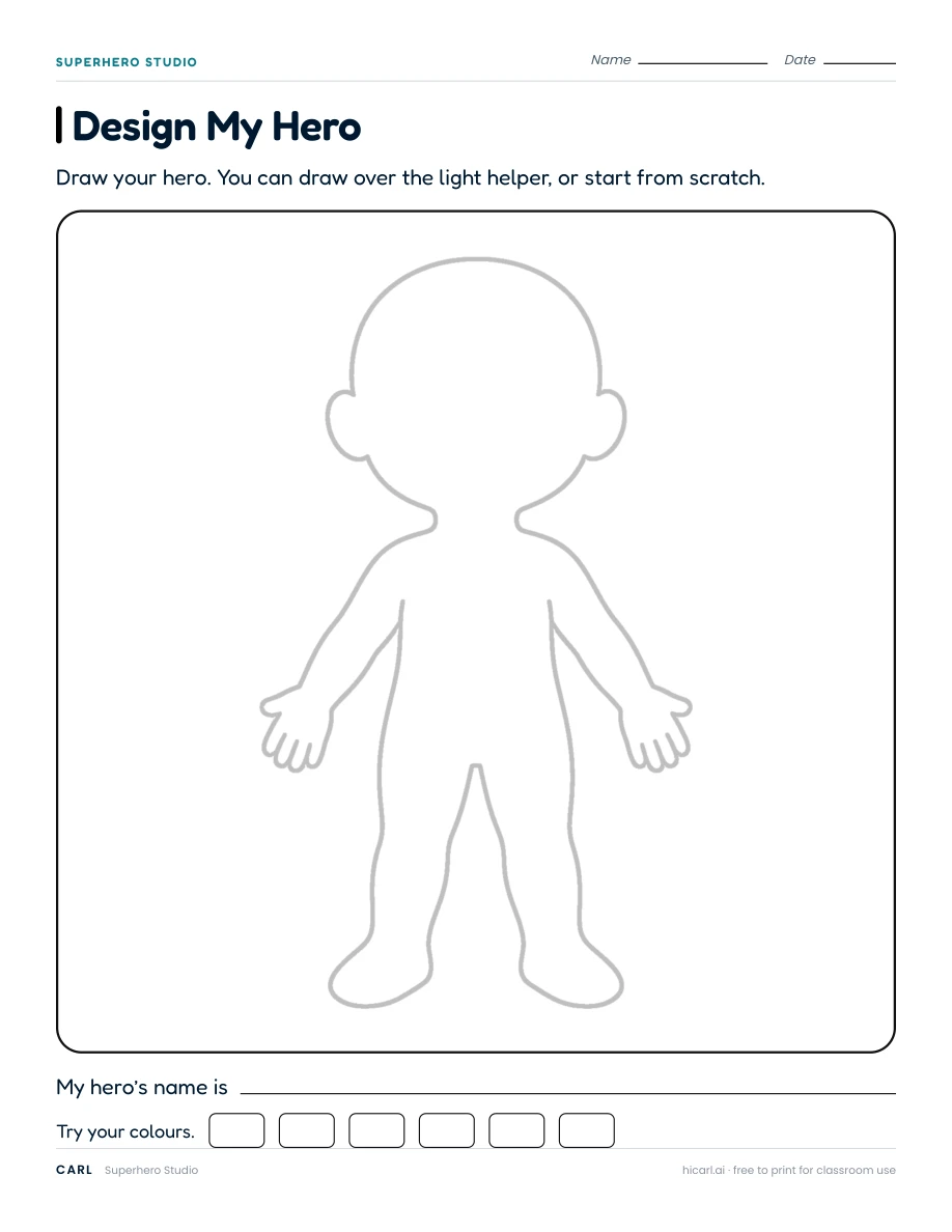 Superhero Studio activities preview