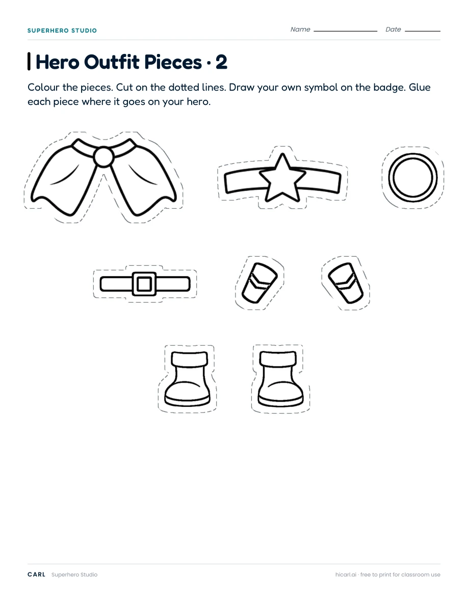 Superhero Studio: Dress My Hero · 2 included second page