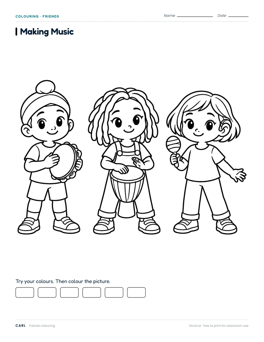 Making Music colouring page preview