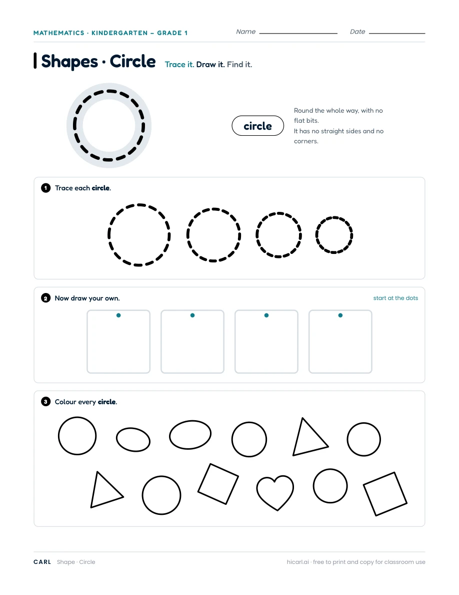 Shape worksheets preview
