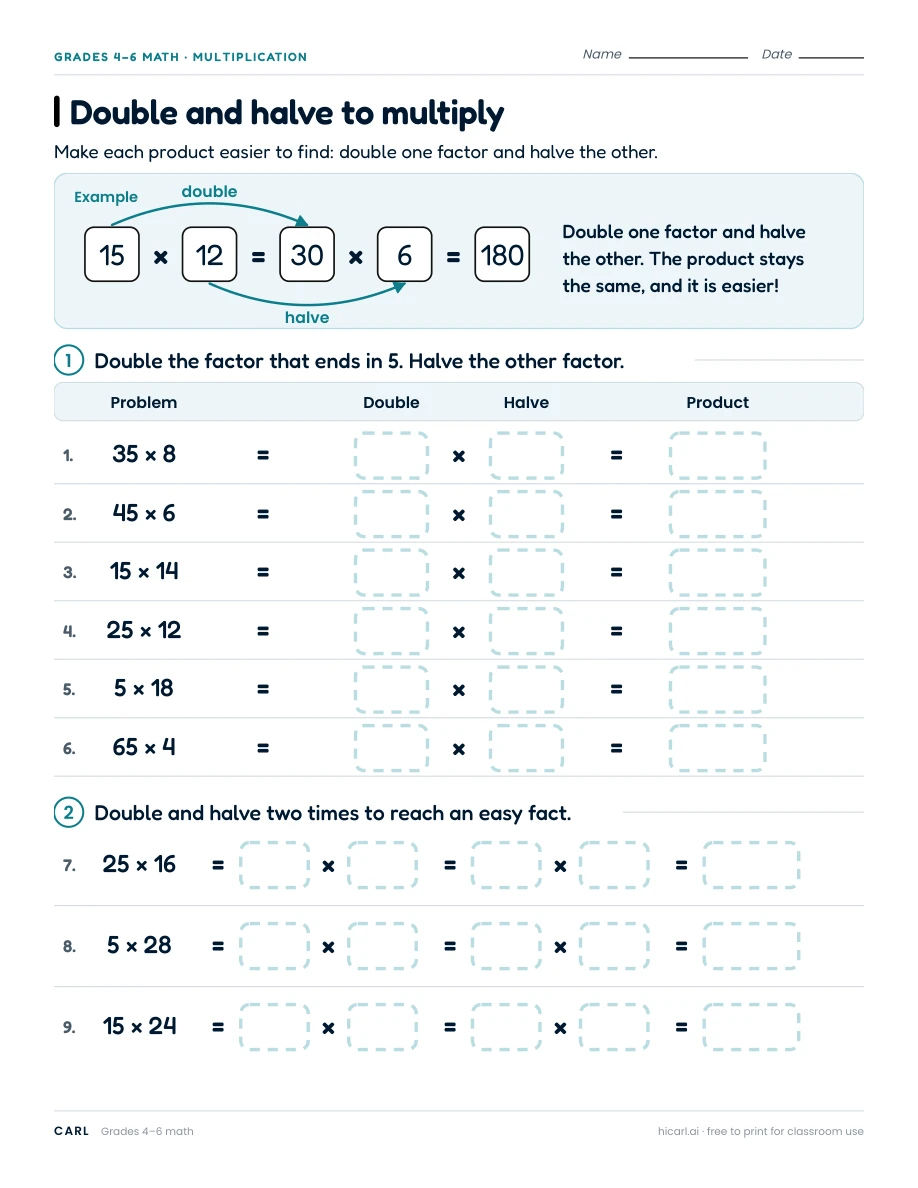 Division strategies and number sense worksheets preview