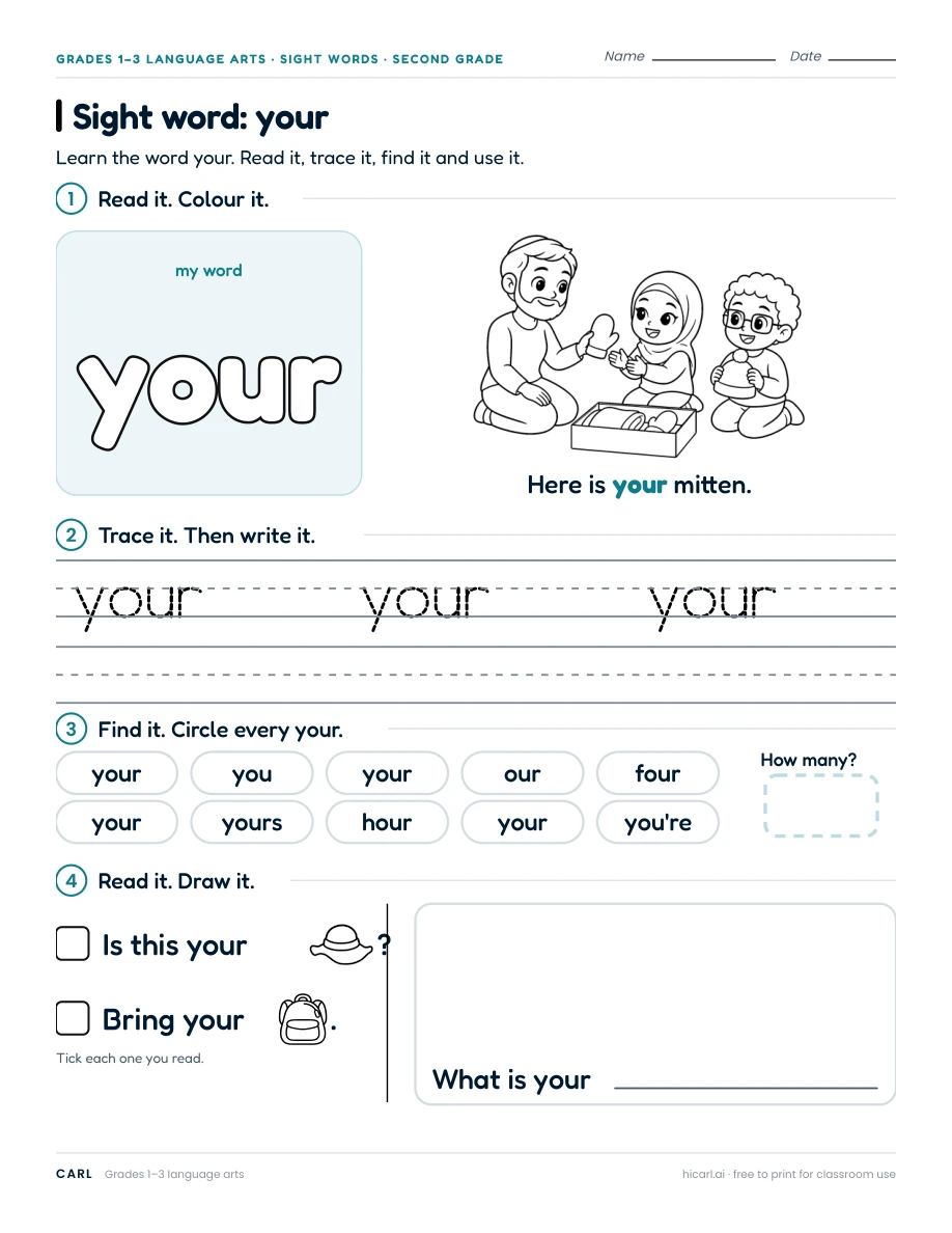 Sight word: your preview