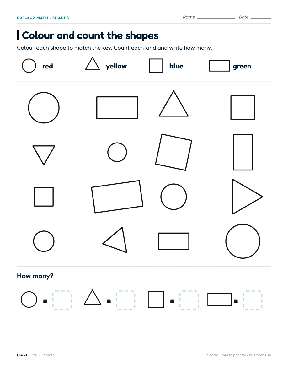 Early counting and number bond worksheets preview
