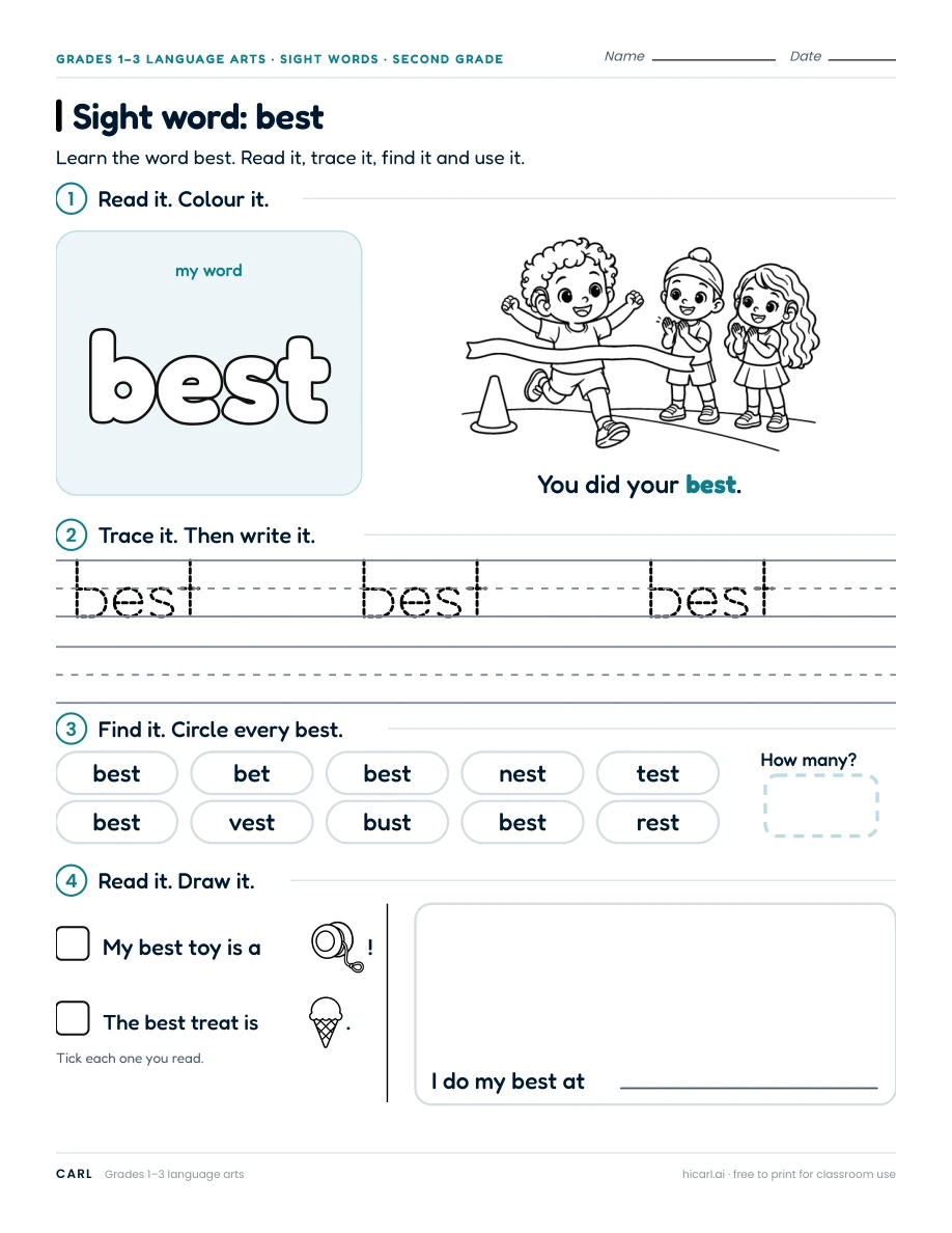 Sight word: best preview