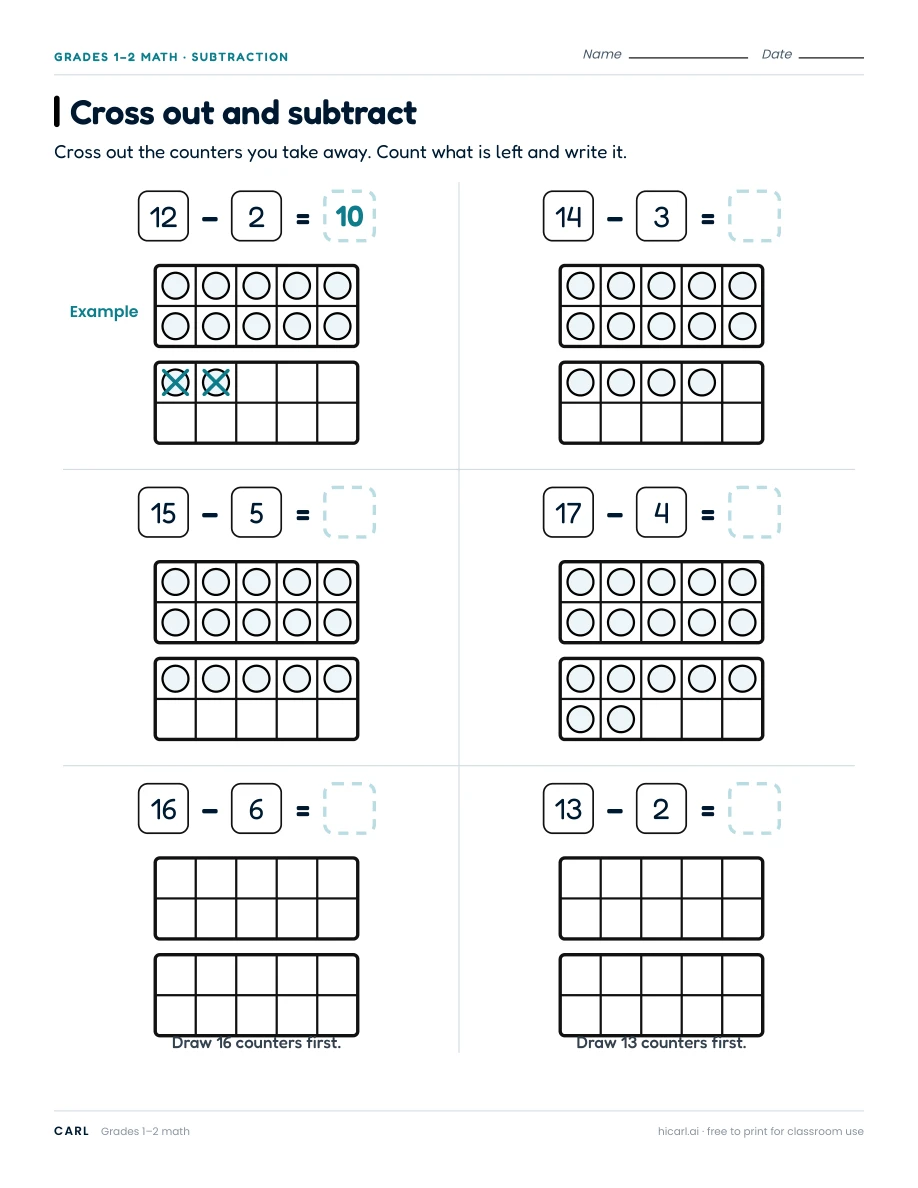 Cross out and subtract 2 preview