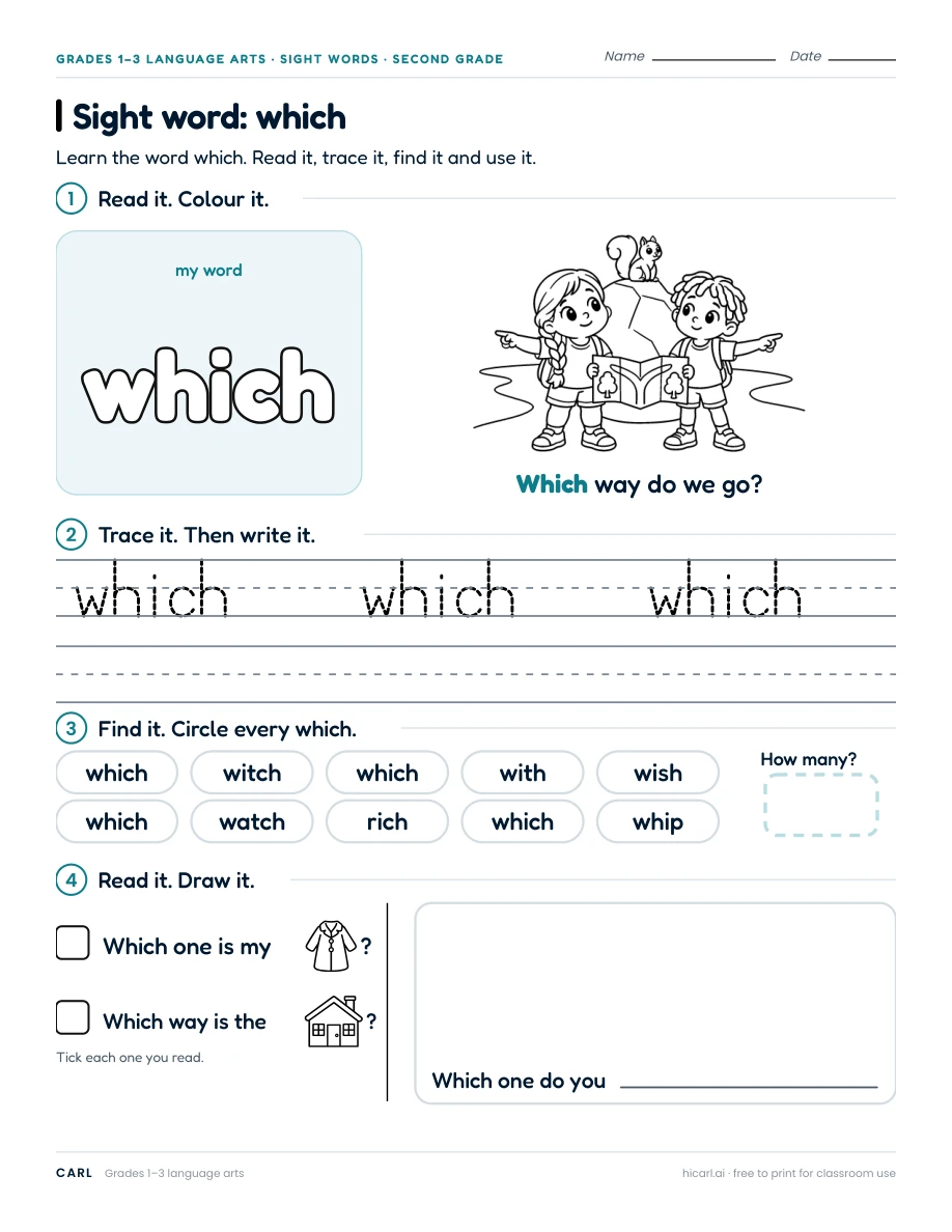 Sight word: which preview