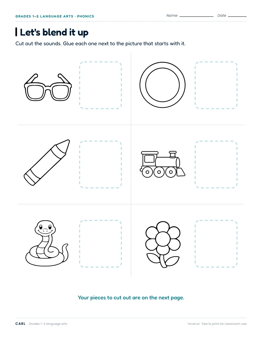 Blend and digraph worksheets preview