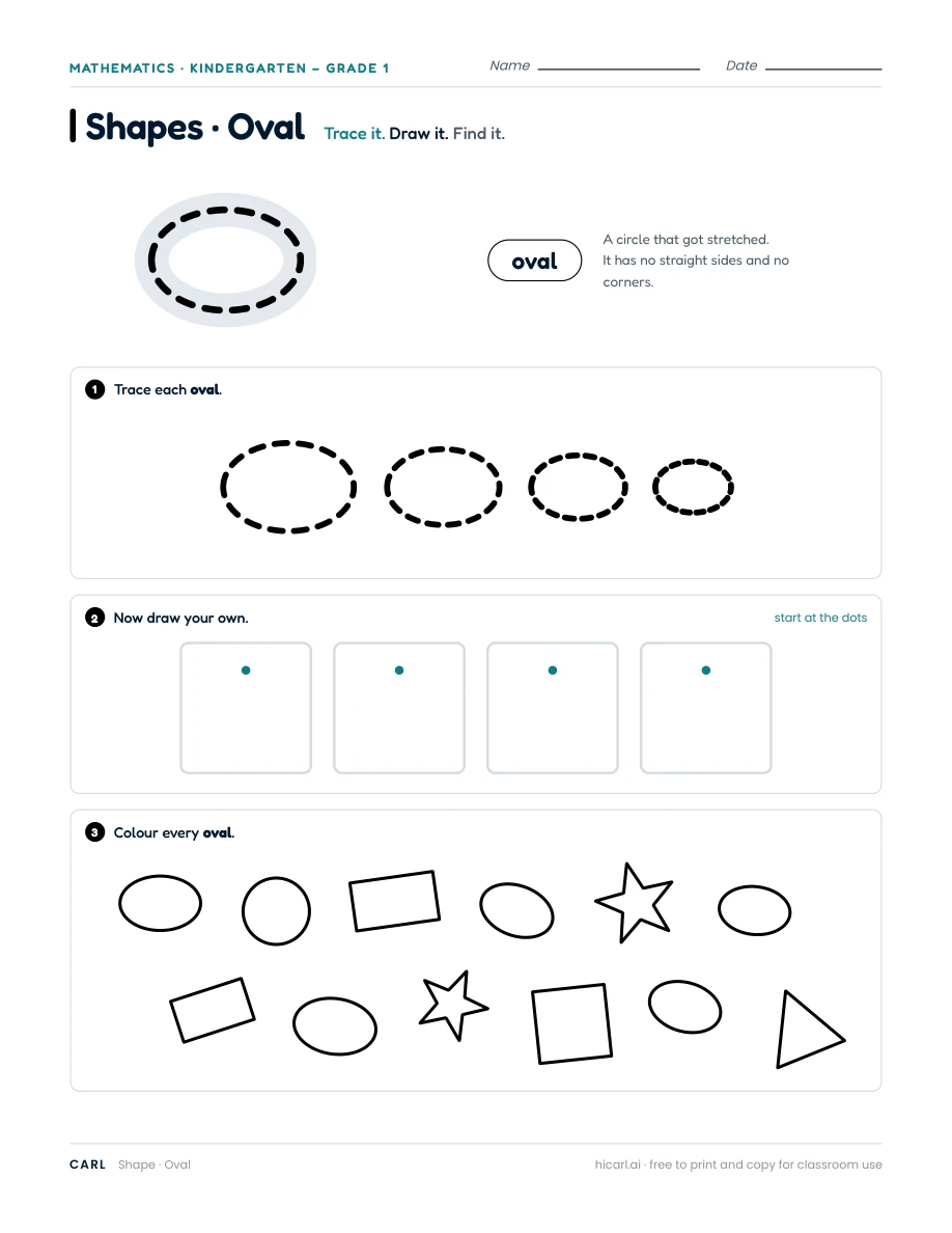 Oval worksheet — page 1 of 1