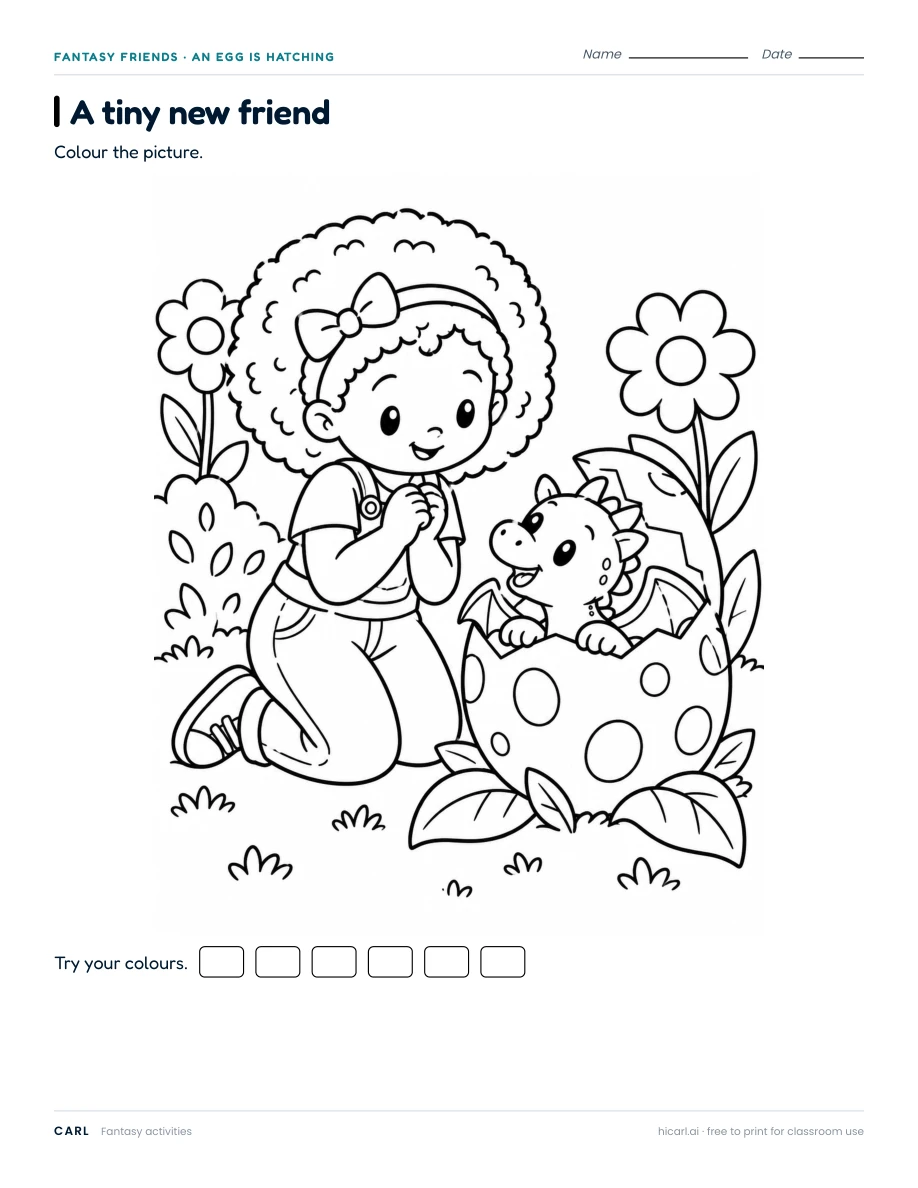 An egg is hatching activities preview