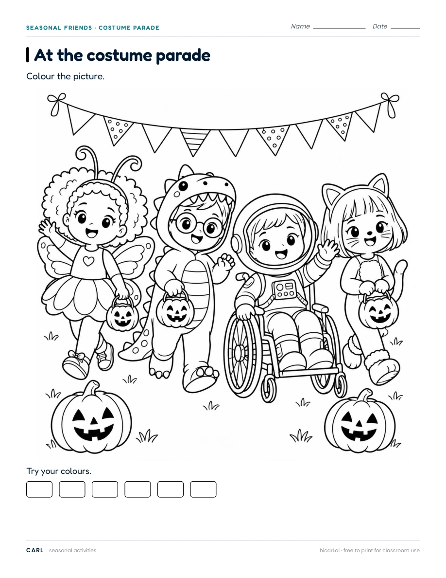 Costume parade activities preview