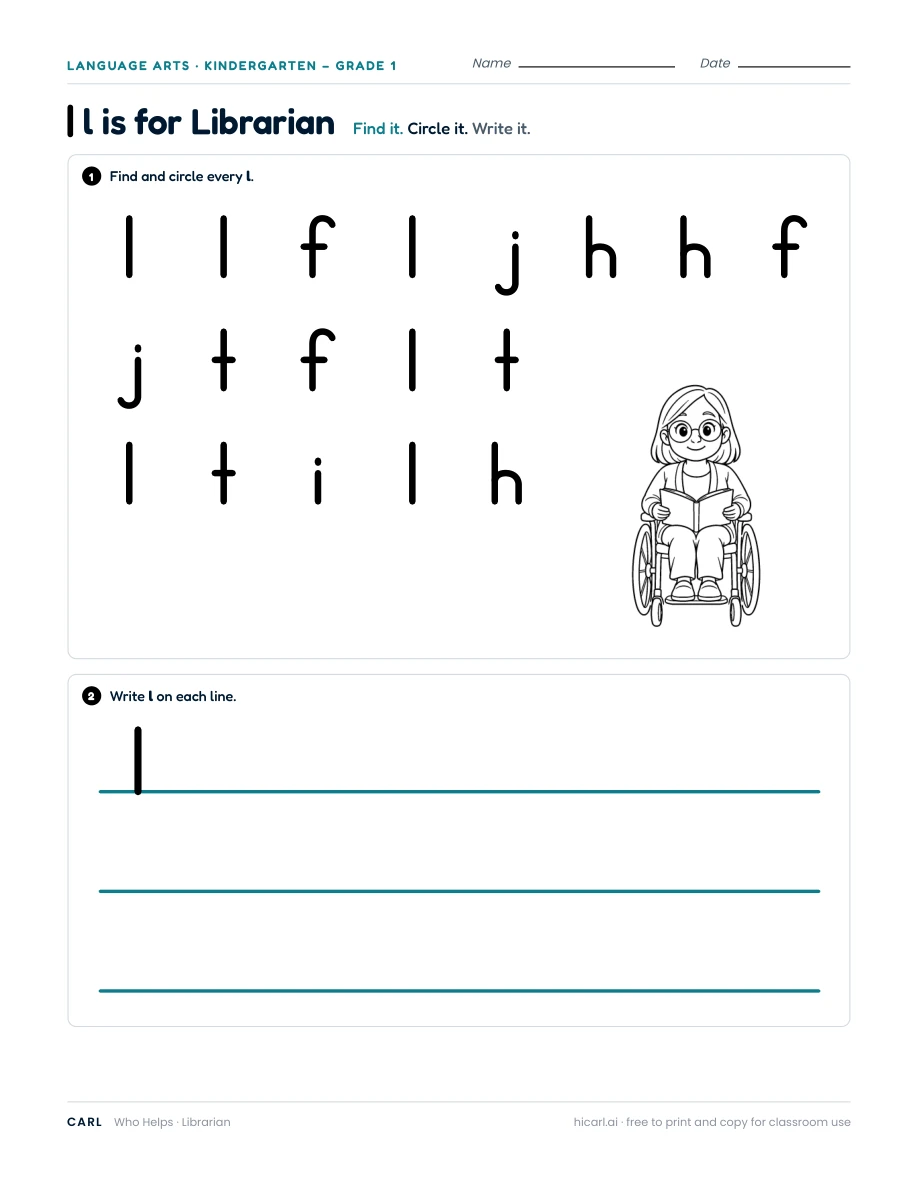 l is for Librarian — page 1 of 1