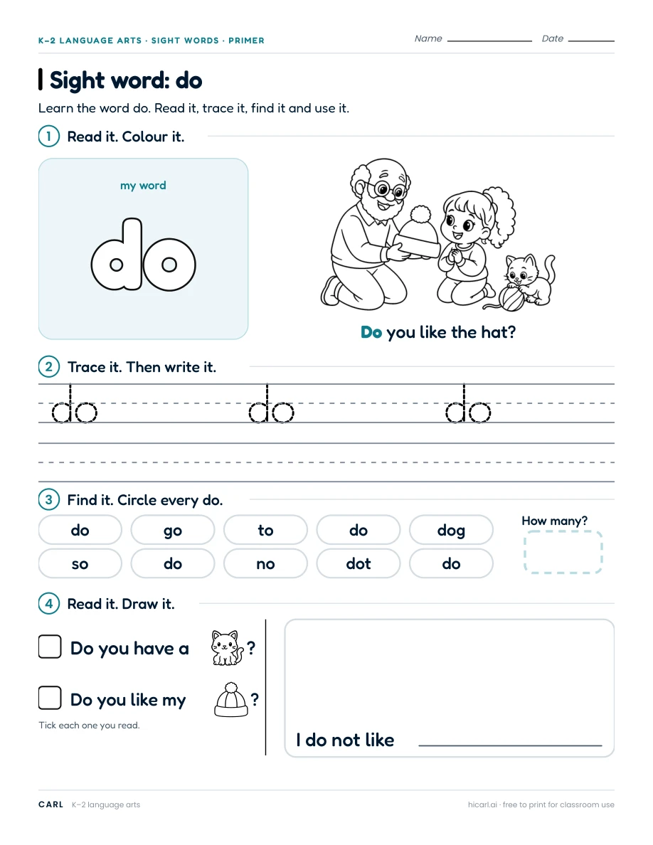Sight word: do preview